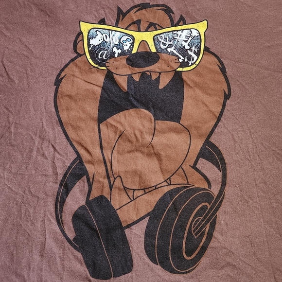 Tasmanian Devil Taz Looney Tunes Men's XL Brown Graphic Tee T-Shirt Retro Warner - Picture 1 of 4
